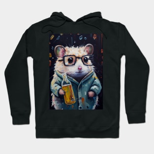 Lab Rats - impasto oil painting.  Hamster with a bottle Hoodie